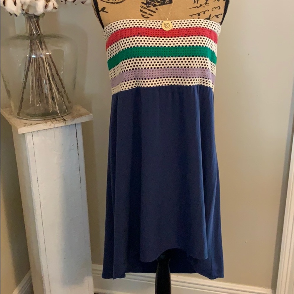 Strapless crochet top dress